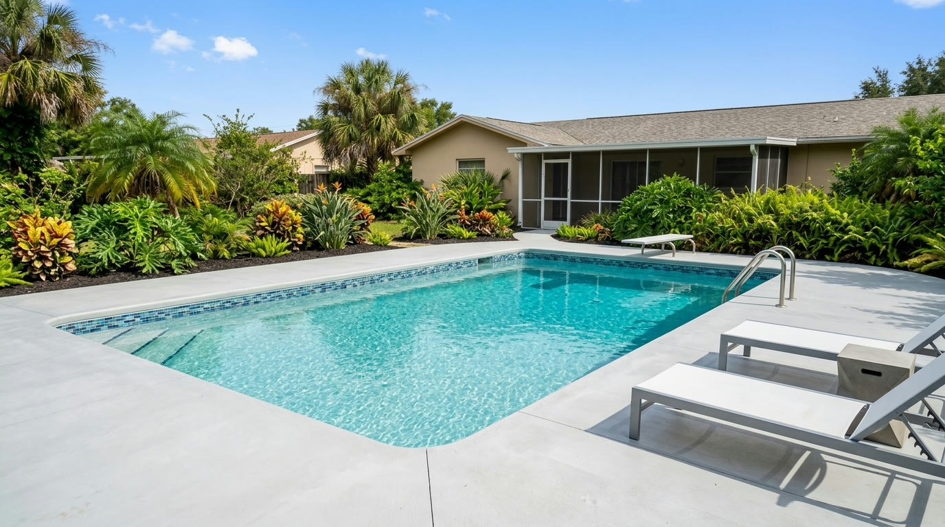 Sparkling clean pool cared for by Octopools